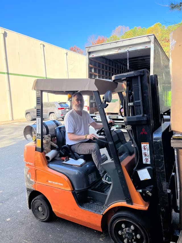 guy on forklift